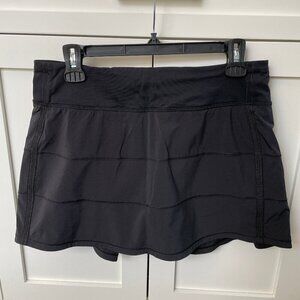 Lululemon Pace Rival Mid-Rise Running Tennis Pickleball Skirt Black Sz 8